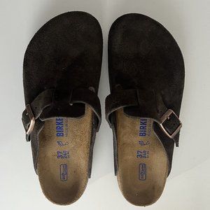 Birkenstock Boston Clogs - Mocha Suede 37
